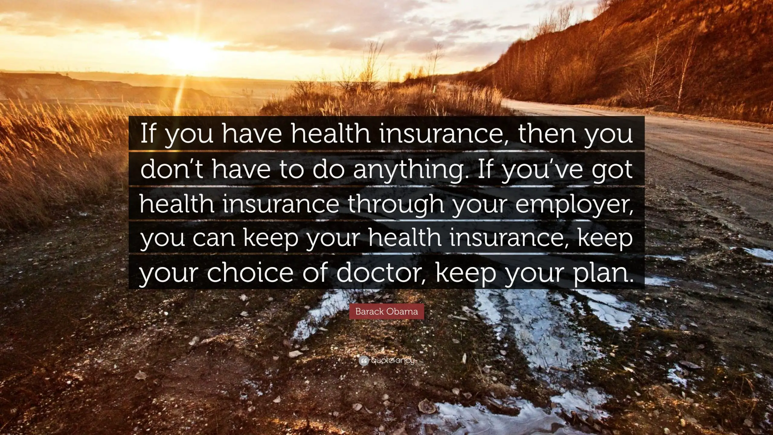 Barack Obama Quote: âIf you have health insurance, then ...
