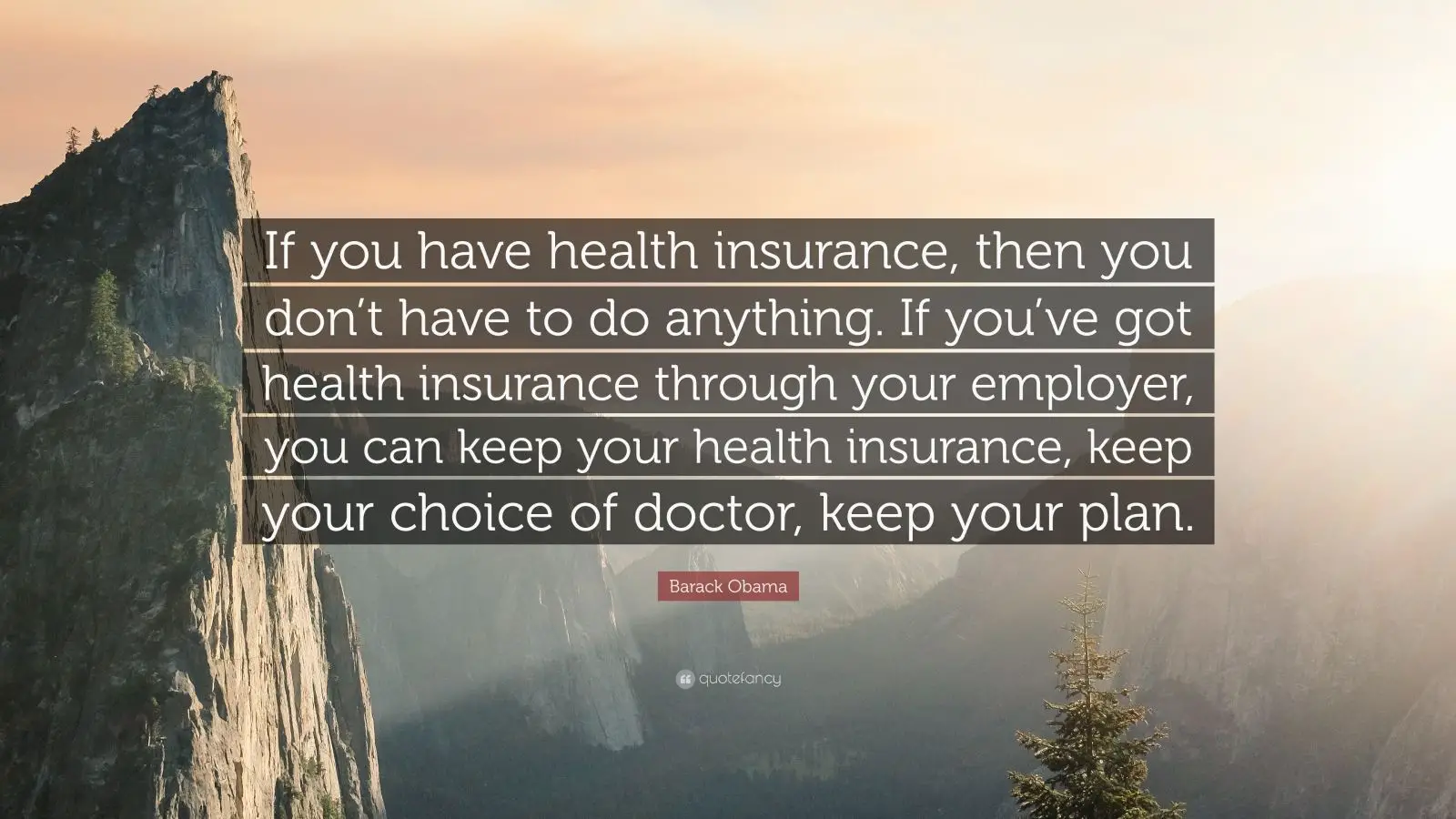Barack Obama Quote: If you have health insurance, then ...