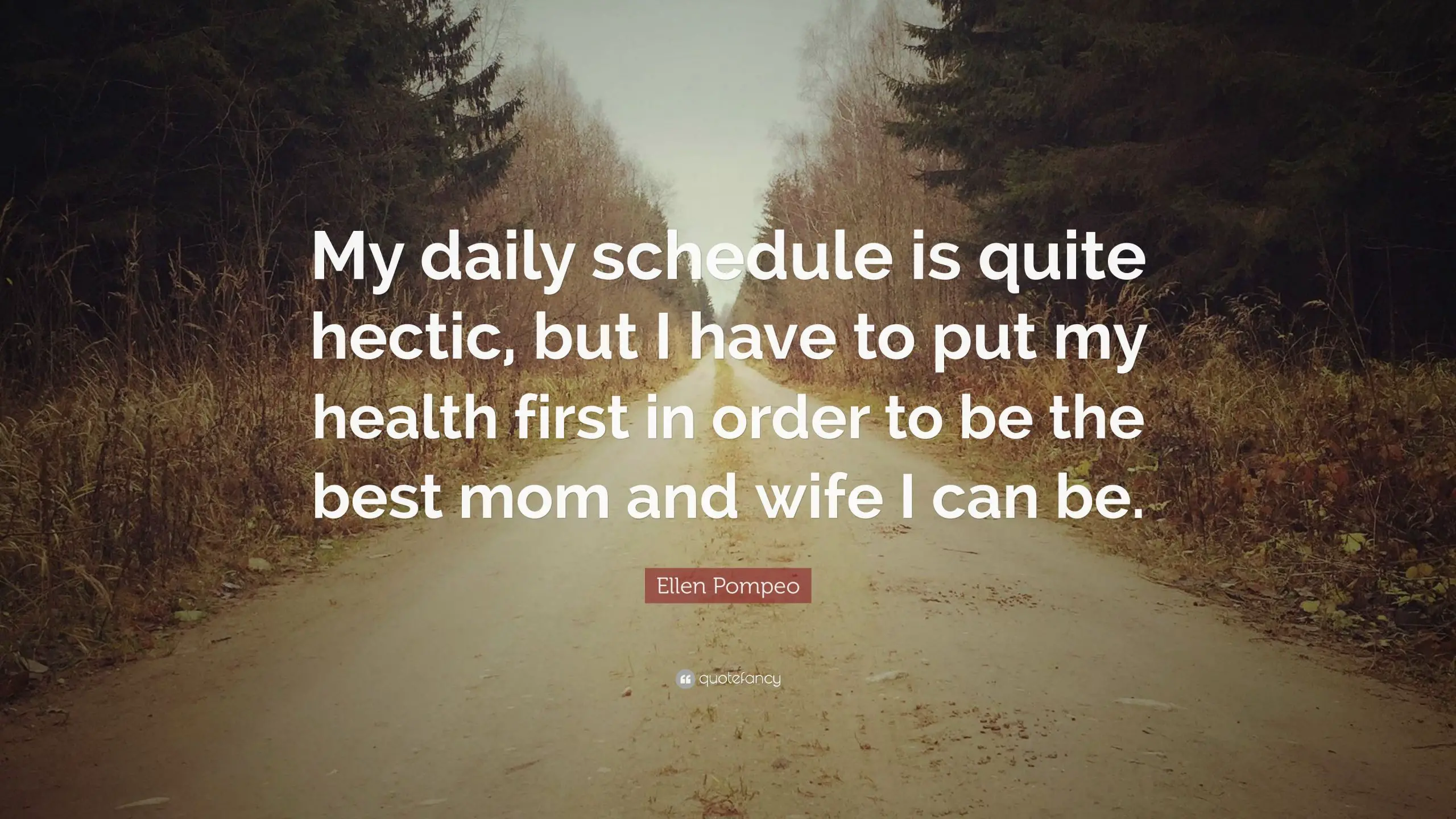 Ellen Pompeo Quote: My daily schedule is quite hectic ...