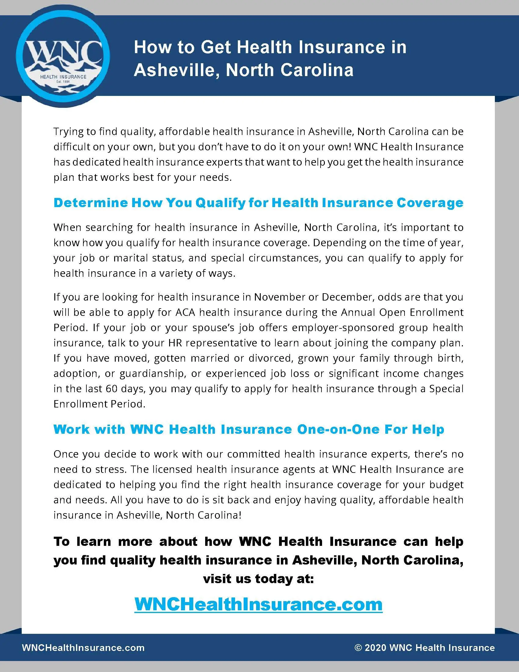 How to Get Health Insurance in Asheville, North Carolina in 2020 ...