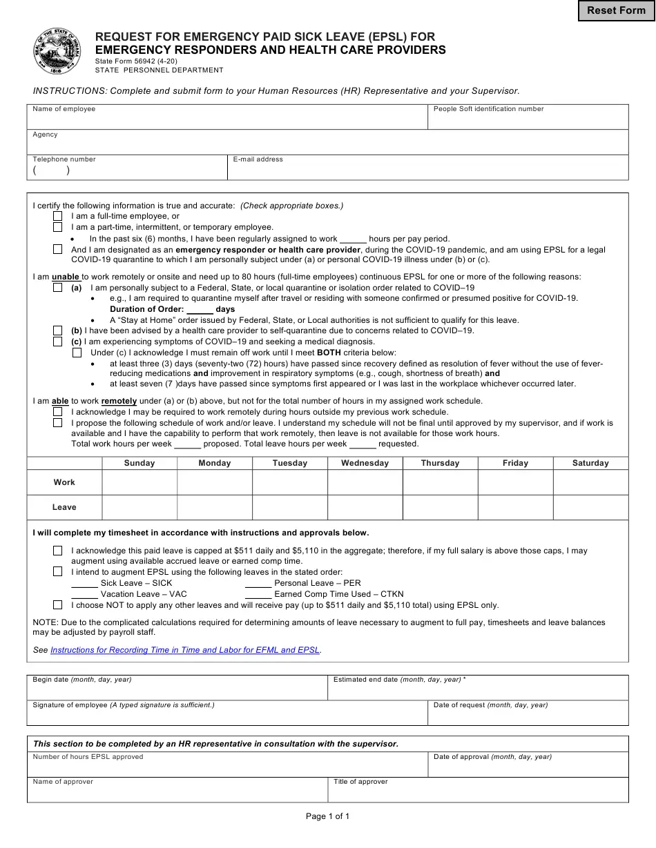 State Form 56942 Download Fillable PDF or Fill Online ...
