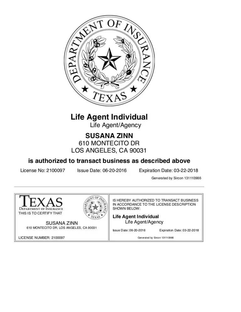 Texas Life Insurance Agent License