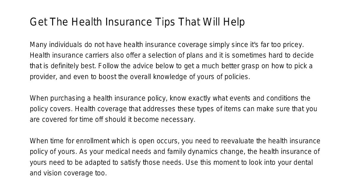 Types Of Health Insurance Pdf / Pdf Community Based Health ...