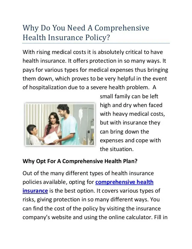 Why do you need a comprehensive health insurance policy
